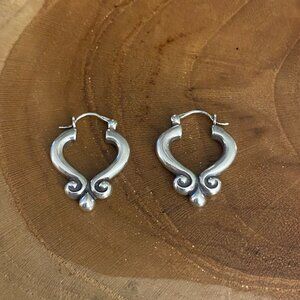 RETIRED James Avery Scrolled Post Earrings, Sterling Silver